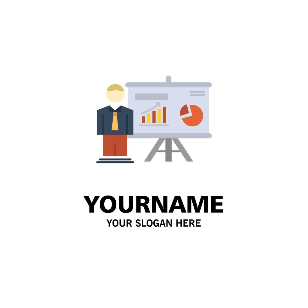 Presentation Office University Professor  Business Logo Template Flat Color vector