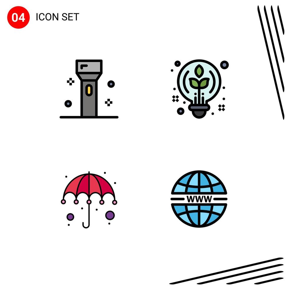 paquete de iconos vectoriales de stock de 4 signos y símbolos de línea para dispositivos productos coloridos diseño lluvia elementos de diseño vectorial editables vector