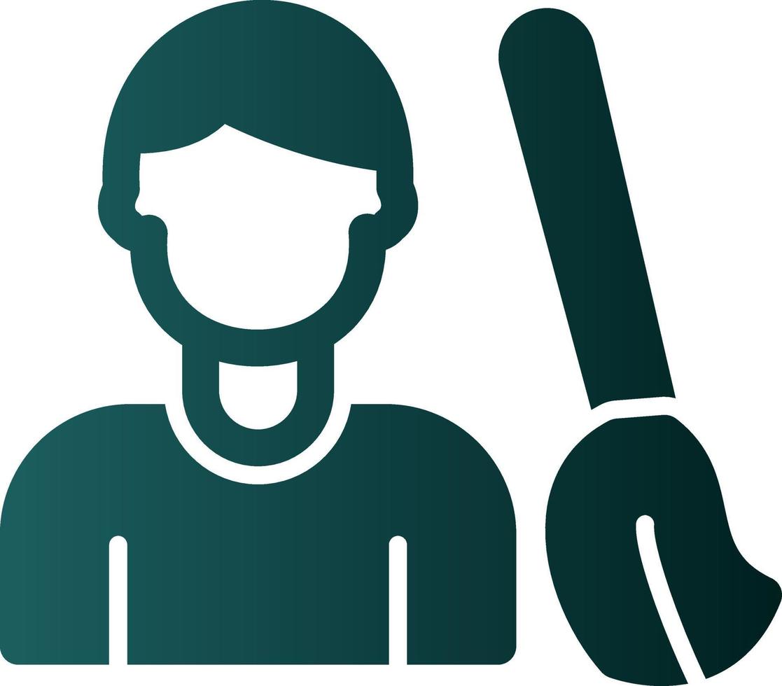 Man Sweeping Floor Vector Icon Design