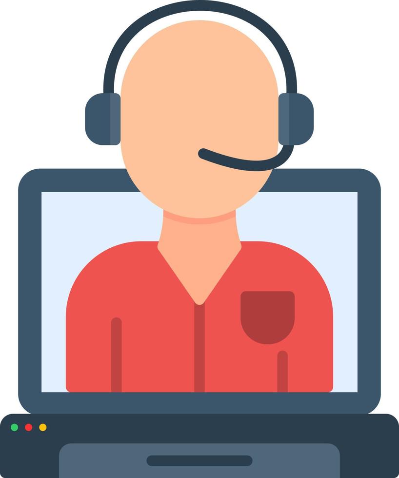 Online Call Center Vector Icon Design