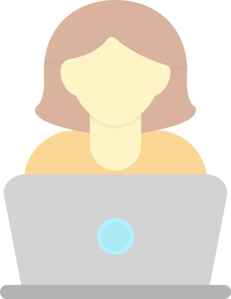 Woman Using Laptop Vector Icon Design