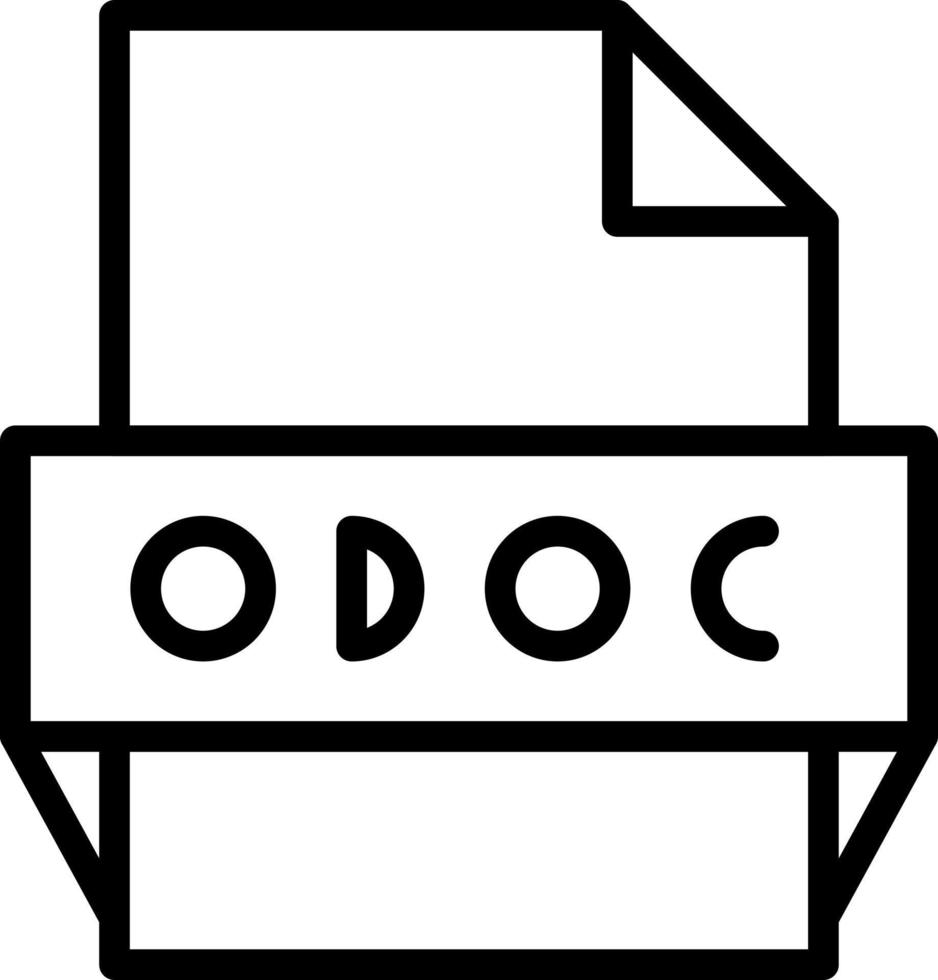 icono de formato de archivo odoc vector