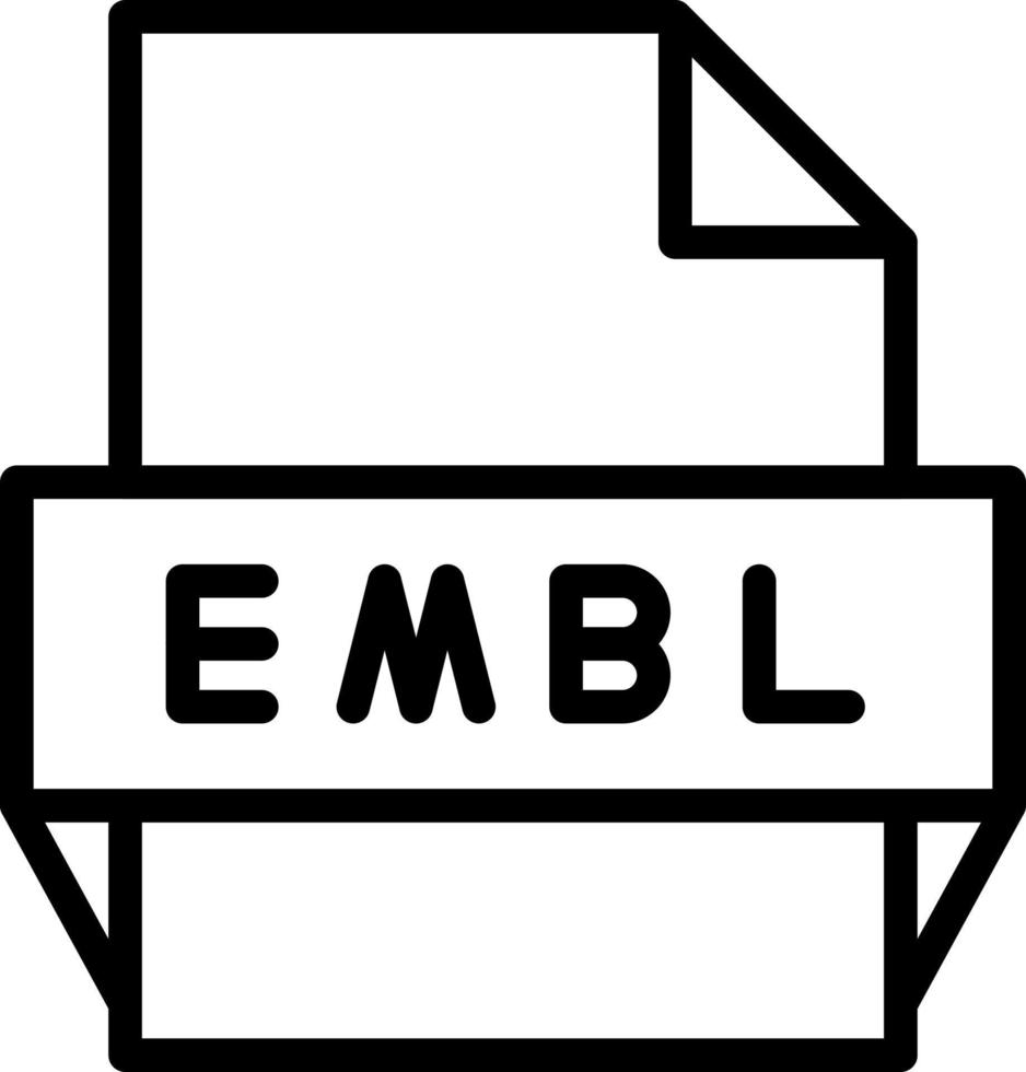 icono de formato de archivo embl vector