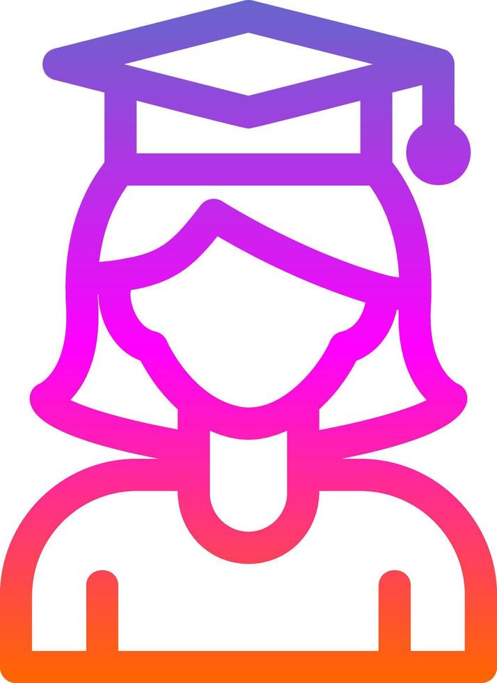 Graduated Lady Vector Icon Design
