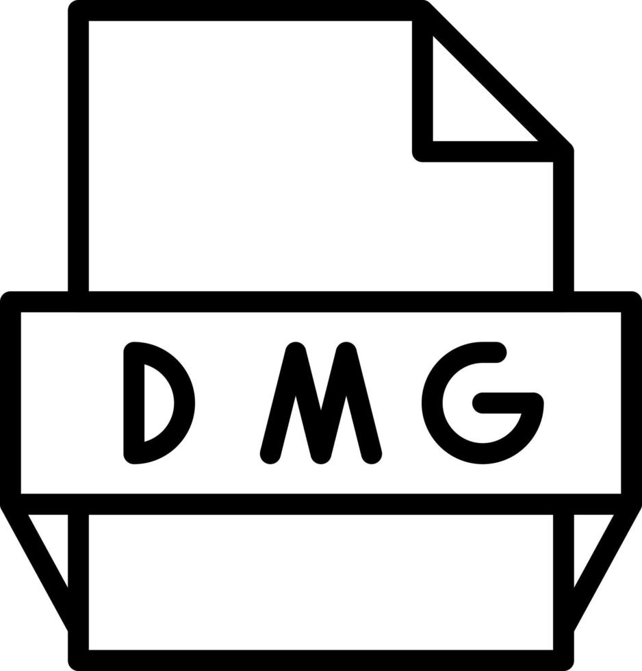 icono de formato de archivo dmg vector