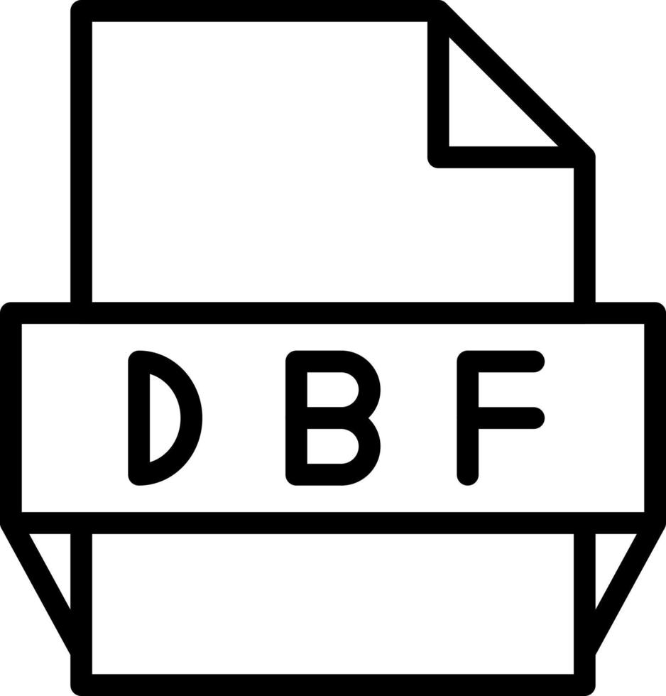 icono de formato de archivo dbf vector