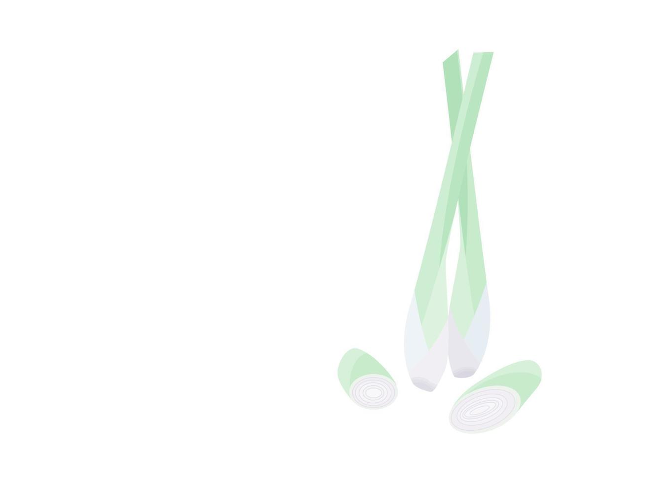 Isolated of Lemongrass 's stem and slice on flat vector. vector