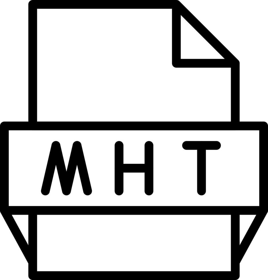 icono de formato de archivo mht vector