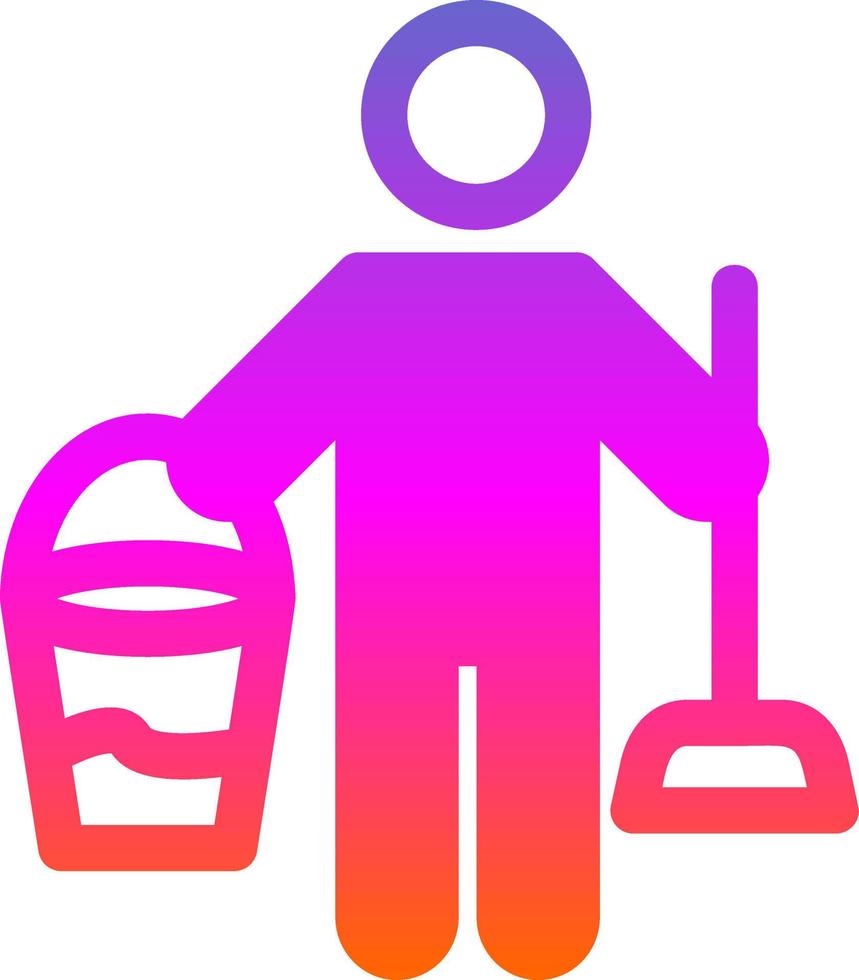 Cleaning Man Vector Icon Design
