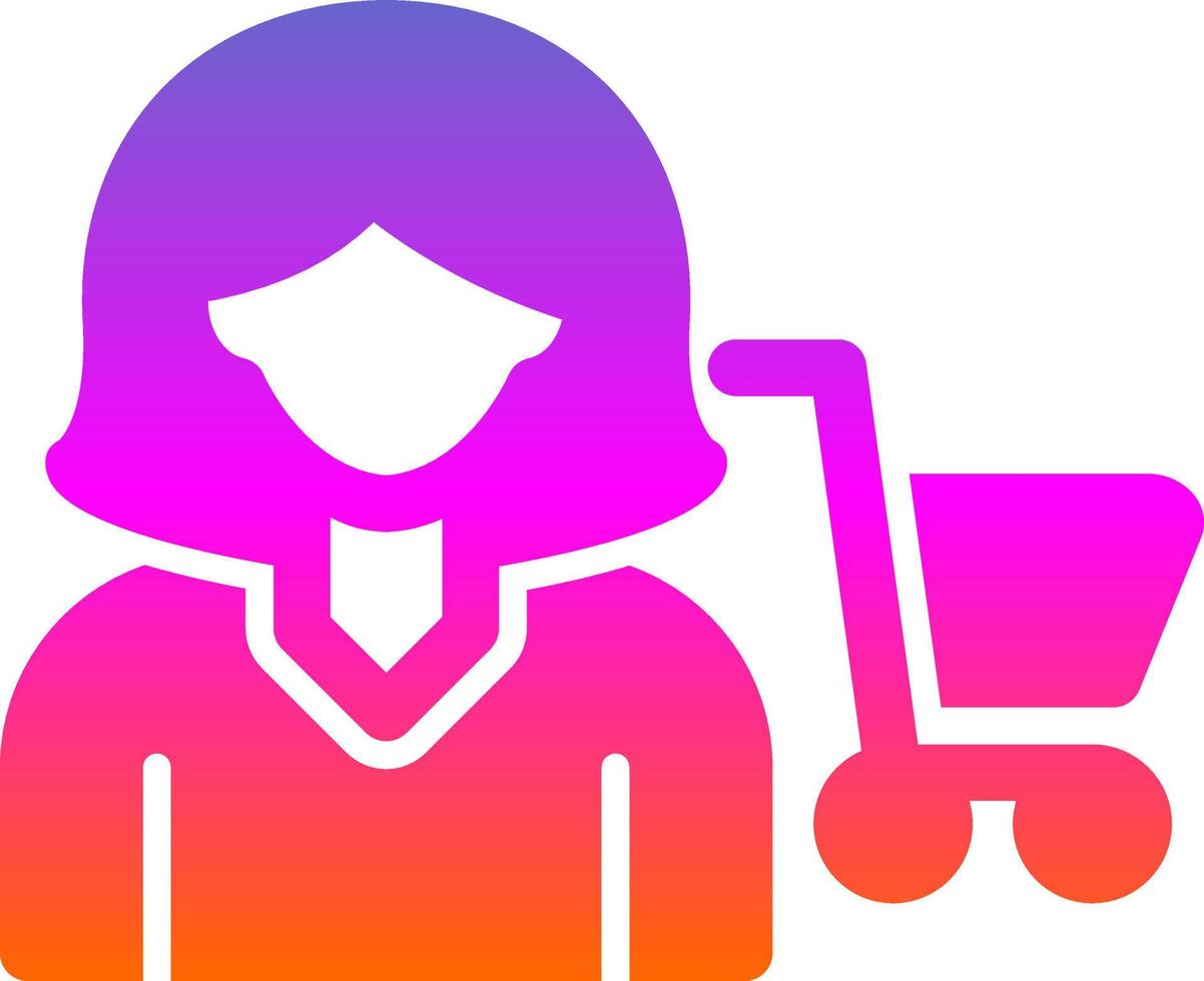 Woman Shopping Vector Icon Design