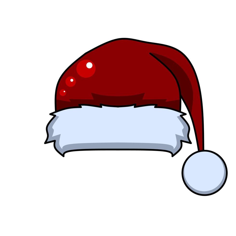 diseño de icono de sombrero de santa, sombrero rojo santa con concepto de elegancia vector