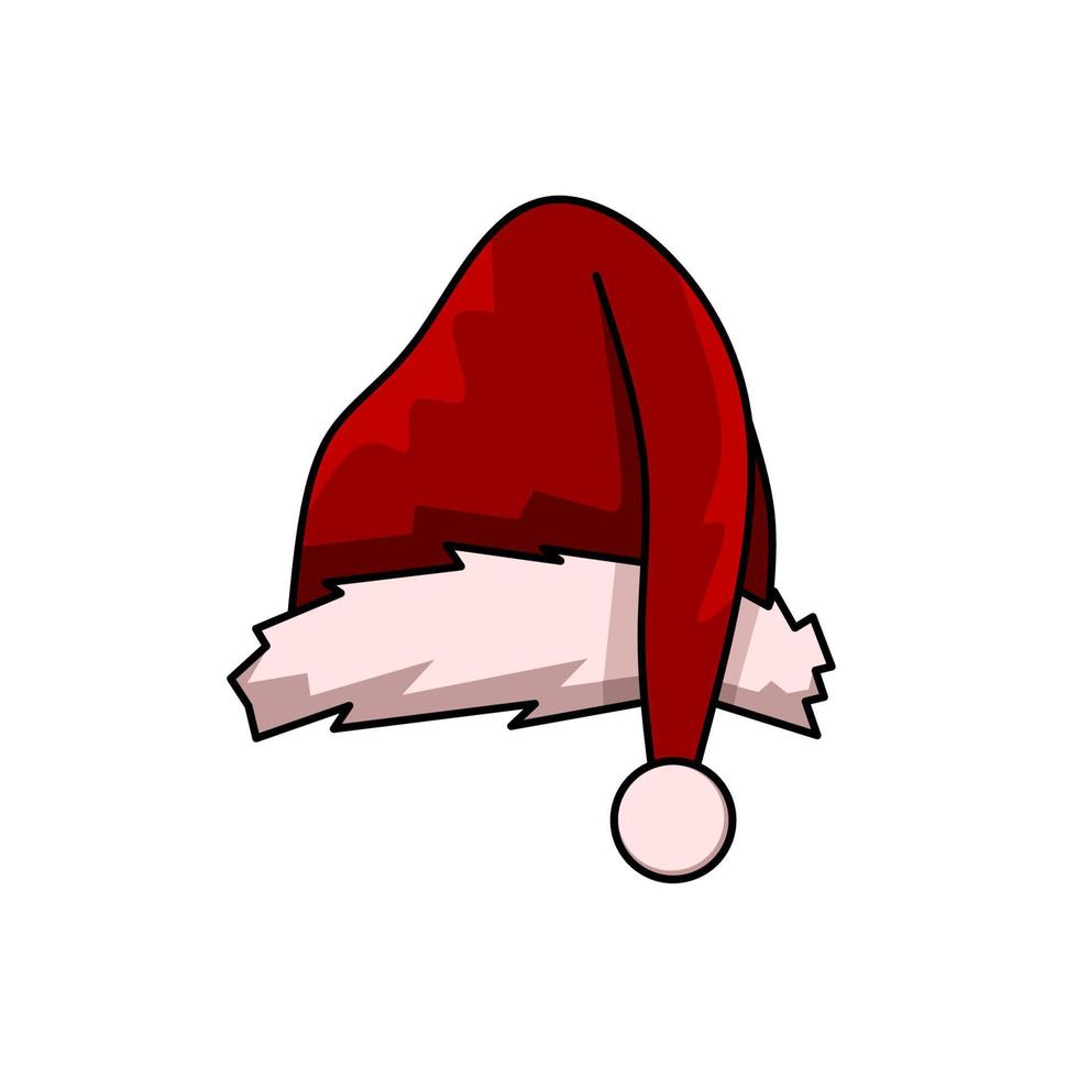 santa hat icon design, red hat santa with elegance concept vector