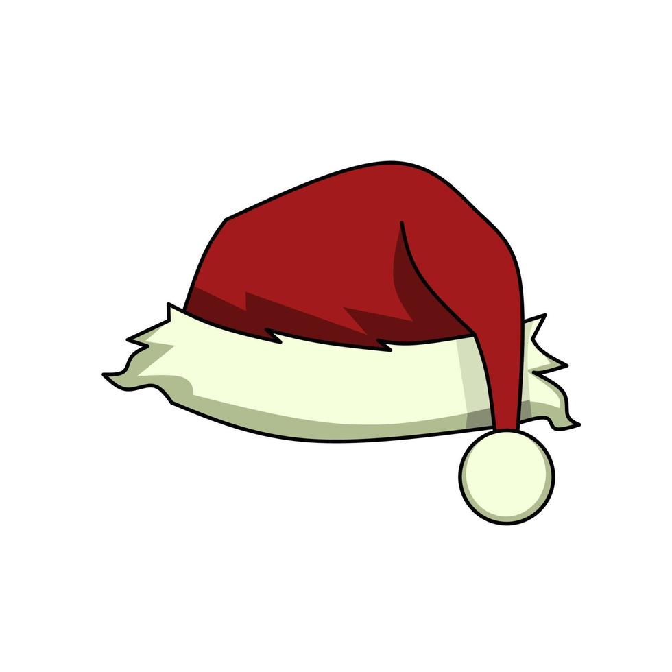 santa hat icon design, red hat santa with elegance concept vector