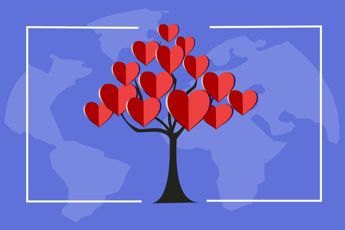 imágenes del árbol de hojas que amo o el emblema del amor o el árbol del amor, vector