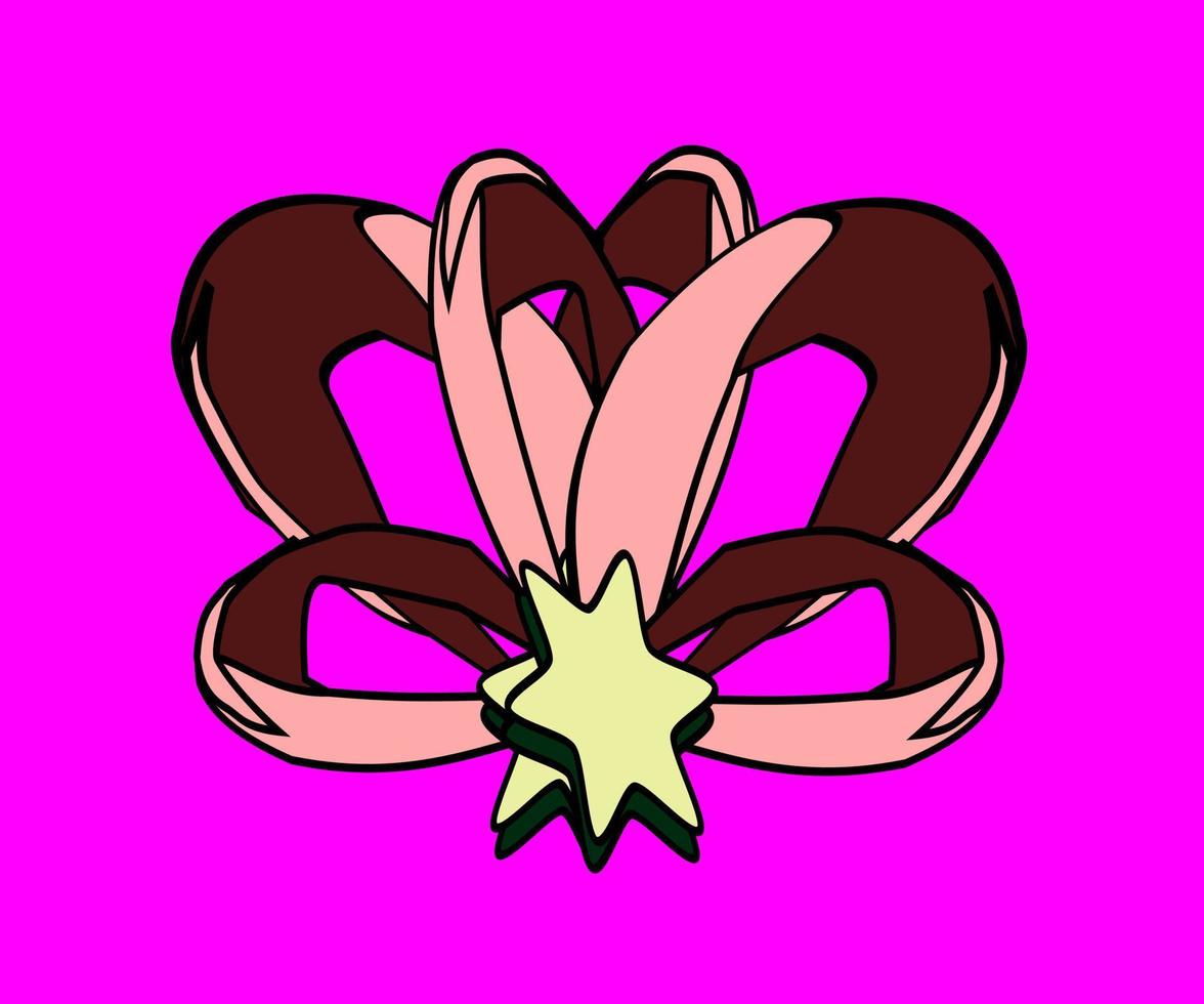 ornament of ribbon winding with star emblem,vector vector