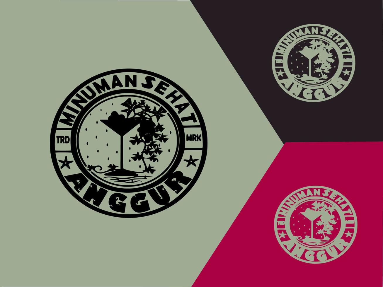 wine glass logo with vine decoration ,vector vector