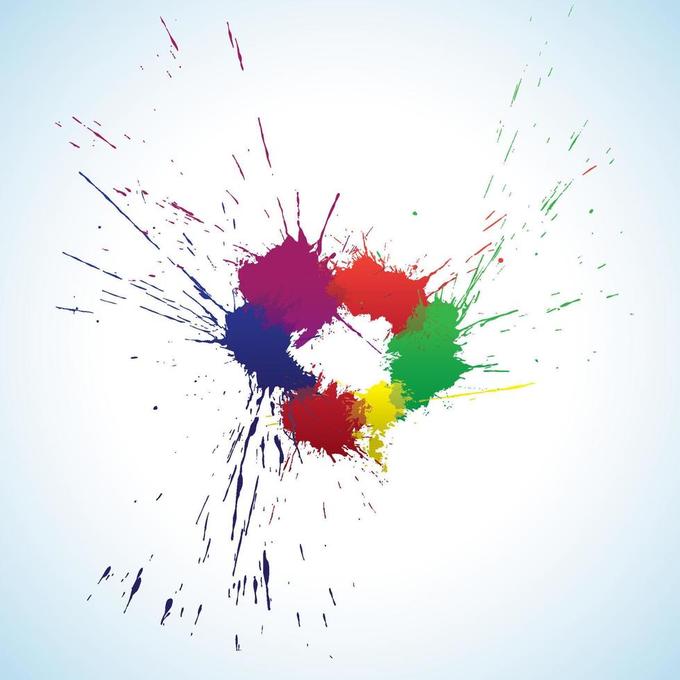 Colorful ink blots ring with transparent paint vector