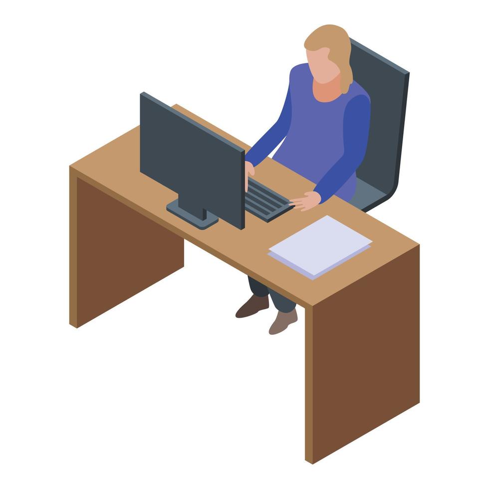 Notary desktop icon, isometric style vector