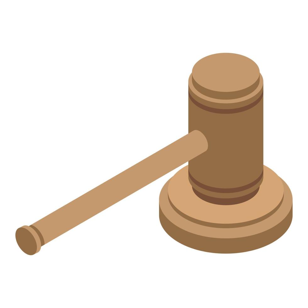 Judge hammer icon, isometric style vector