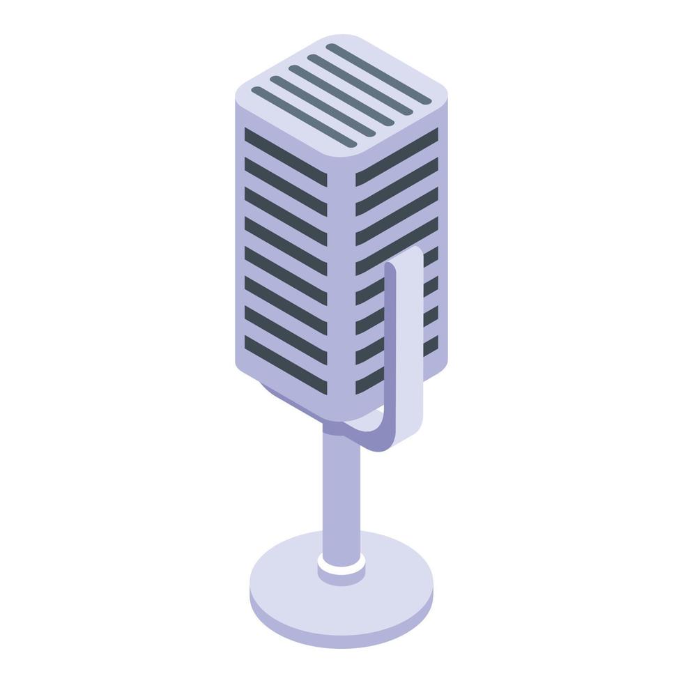 Music microphone icon, isometric style vector