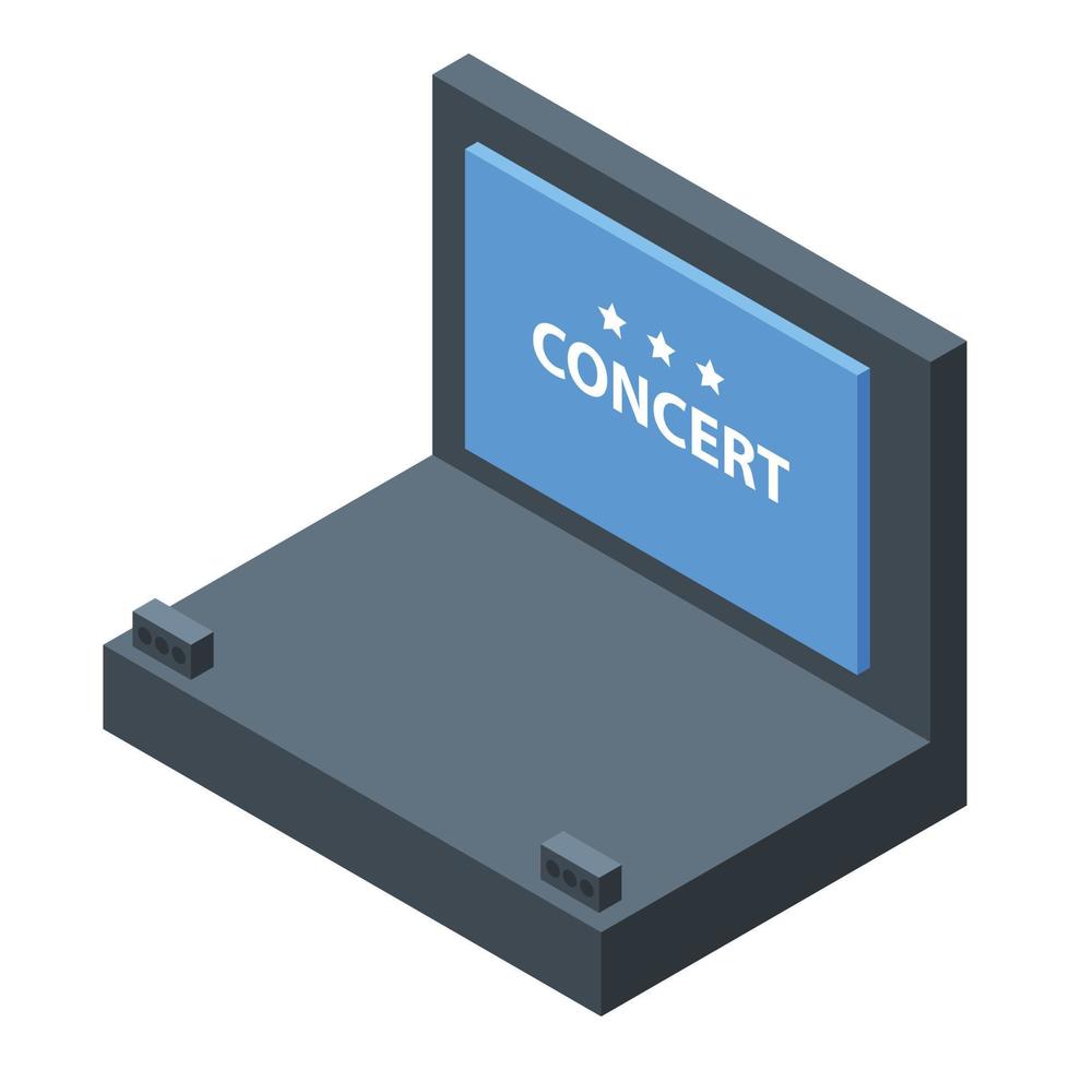 Concert scene icon, isometric style vector