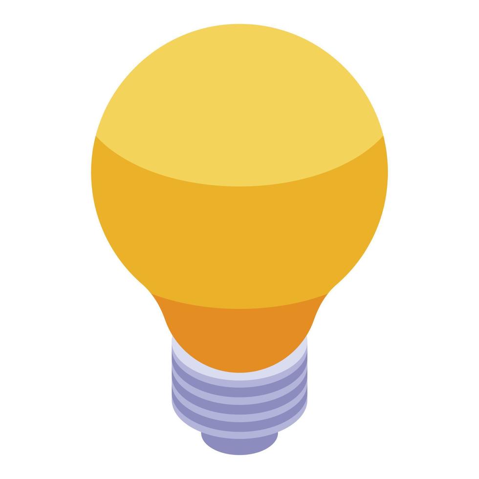 Light bulb idea icon, isometric style vector