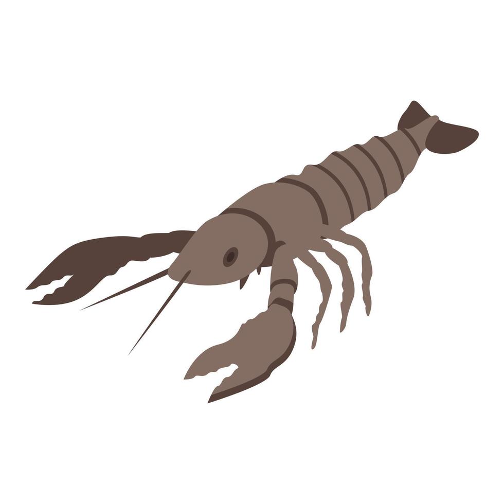 River lobster icon, isometric style vector