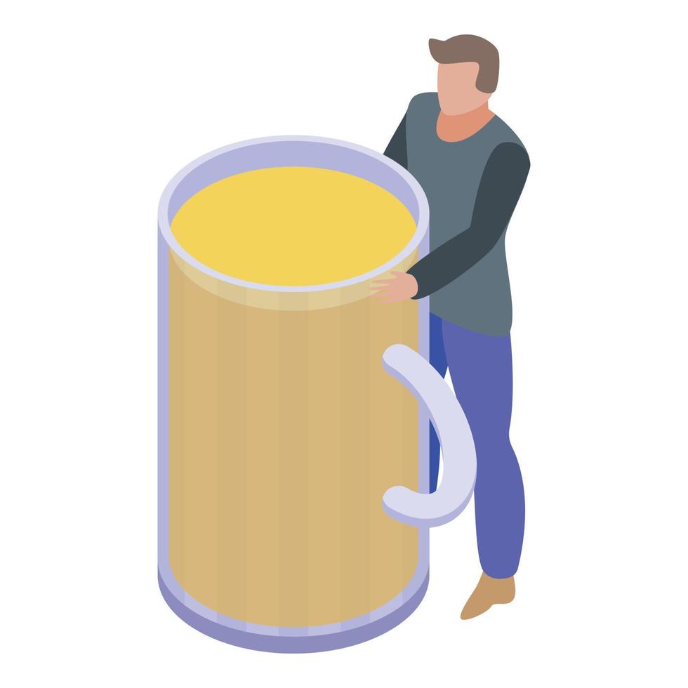 Beer addiction icon, isometric style vector