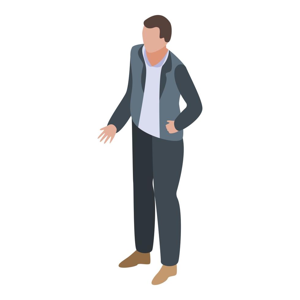 Scrivener man icon, isometric style vector