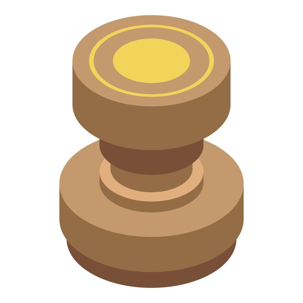 Notary wood seal icon, isometric style vector