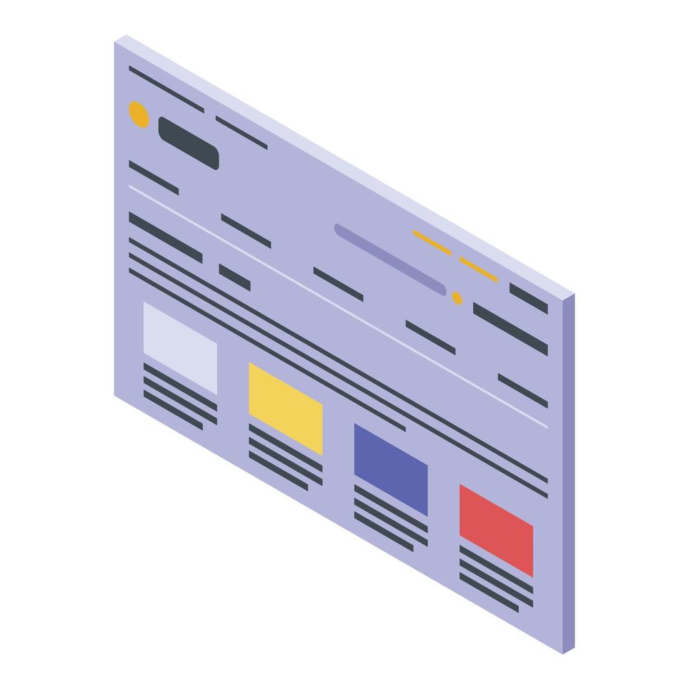 Page for backlink icon, isometric style vector