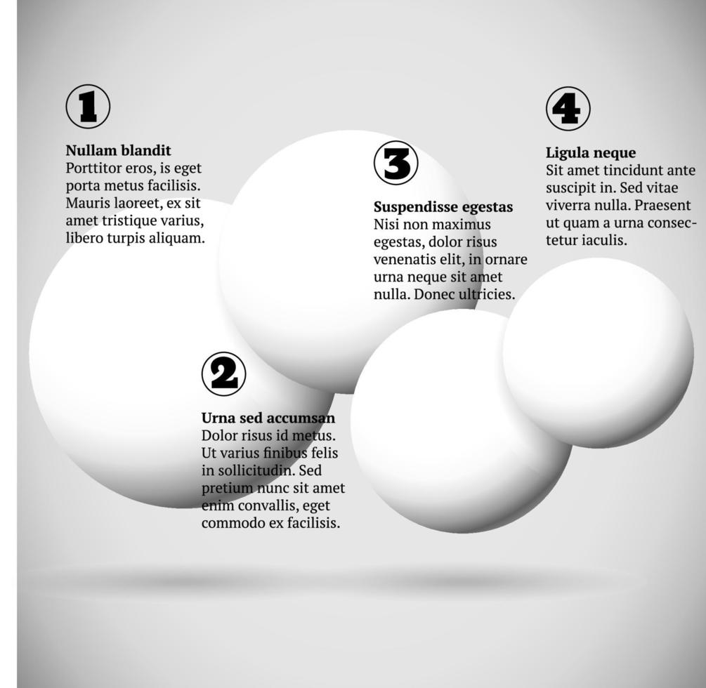 Infographics with group of flying numbered white balls vector