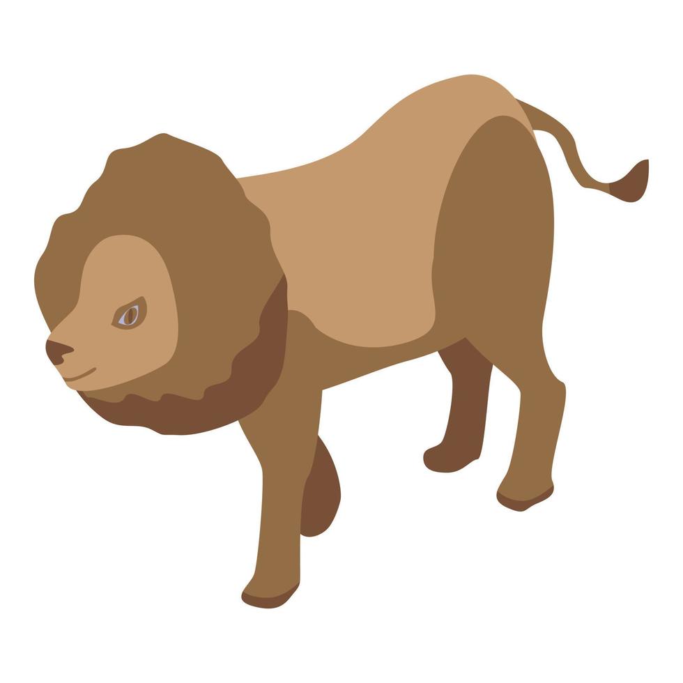 Circus lion icon, isometric style vector