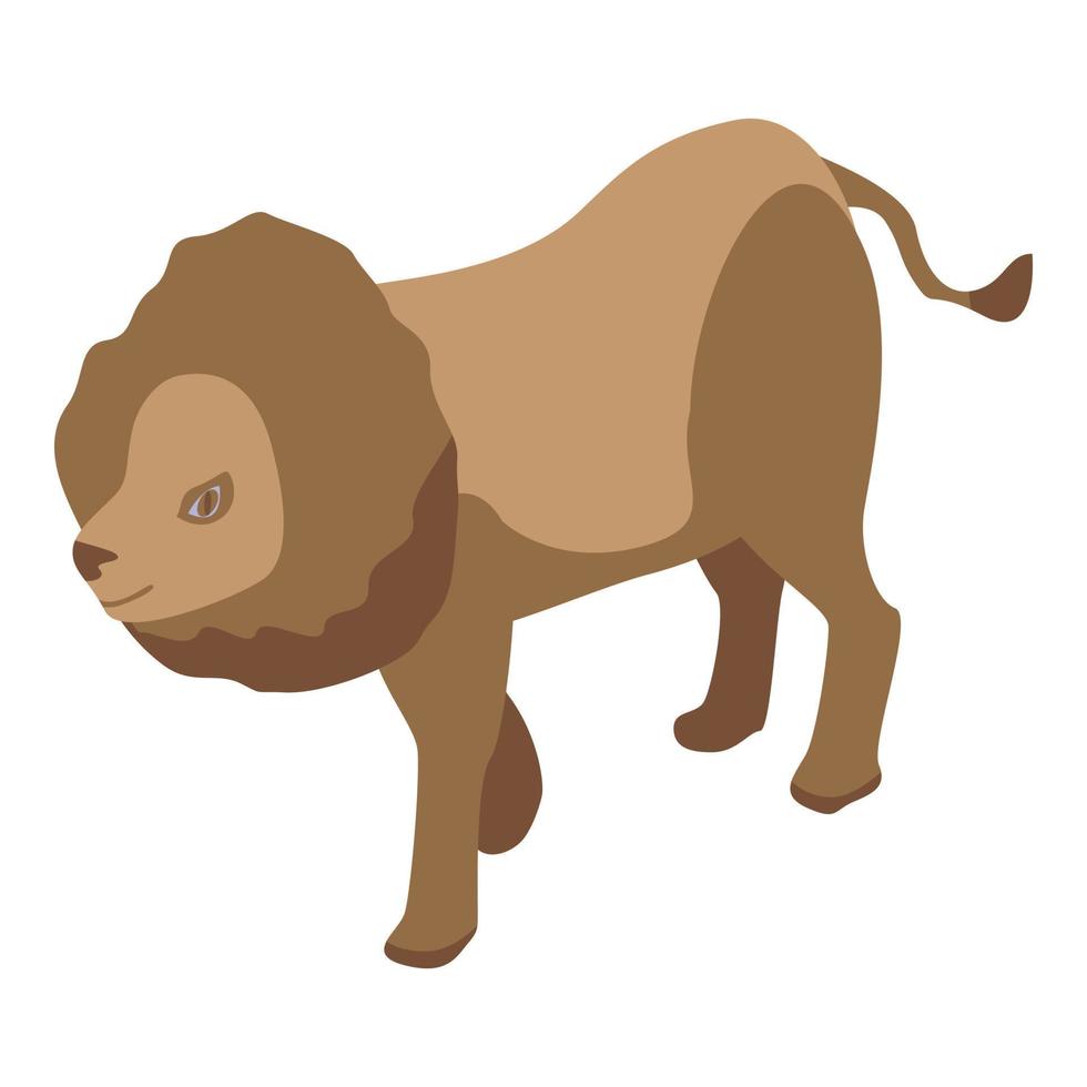 icono de león de circo, estilo isométrico vector