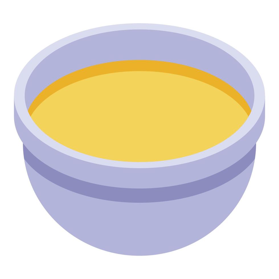 Olive oil bowl icon, isometric style vector