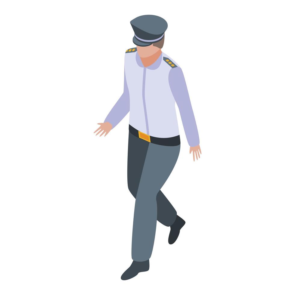 Police officer icon, isometric style vector