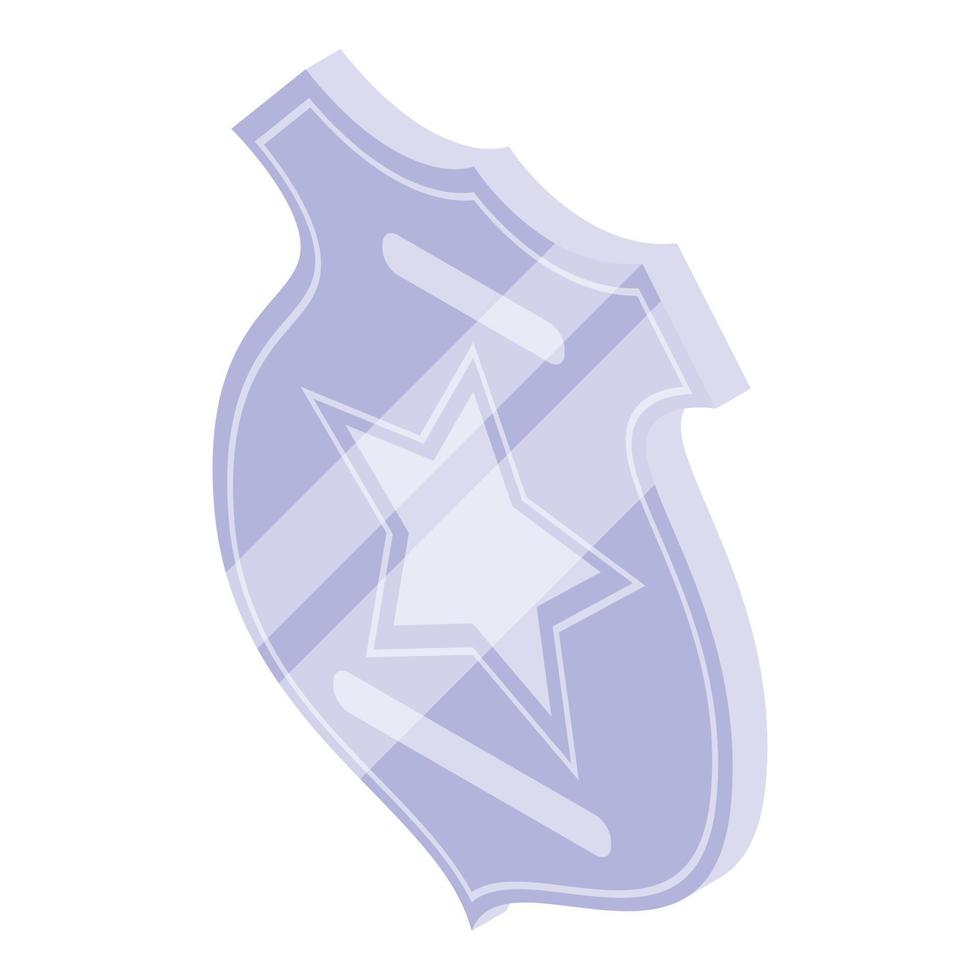 Police badge icon, isometric style vector