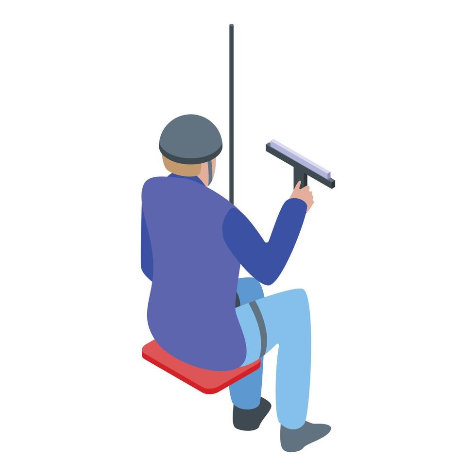 High window cleaning icon, isometric style vector