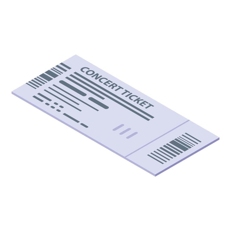 Concert ticket icon, isometric style vector