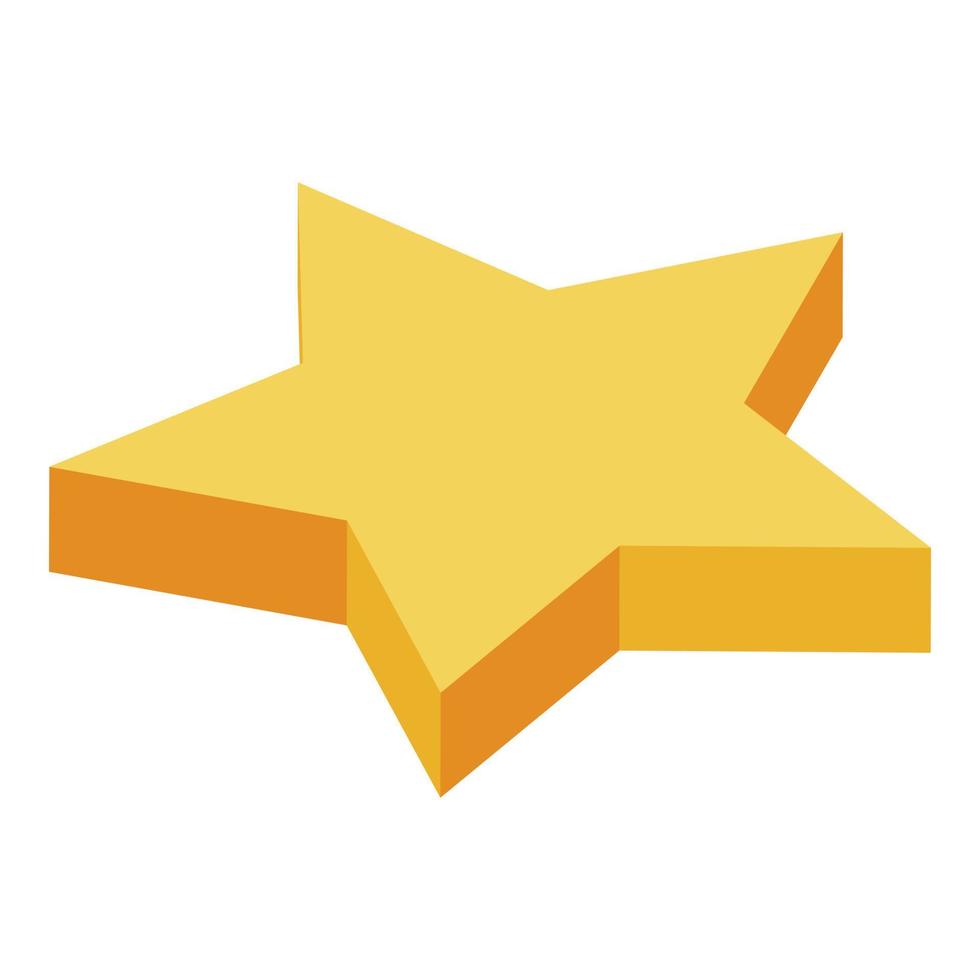 Yellow star icon, isometric style vector