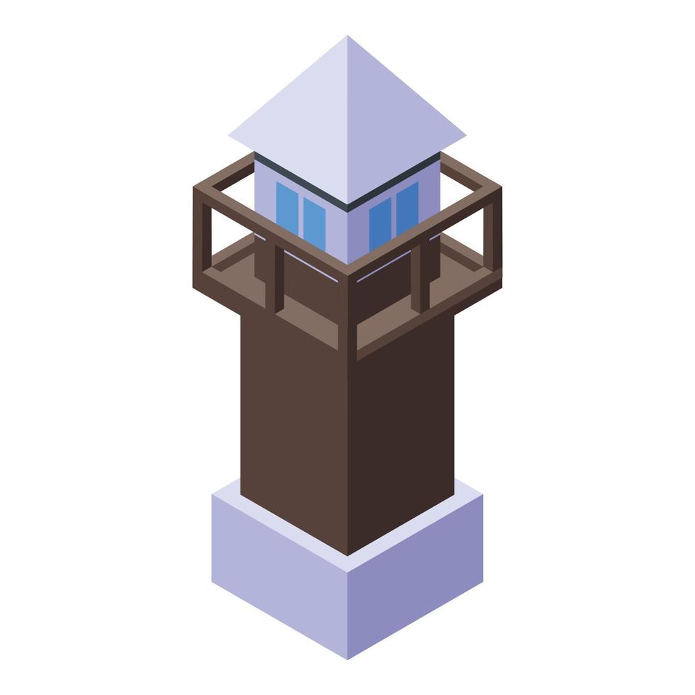 Prison tower icon, isometric style vector