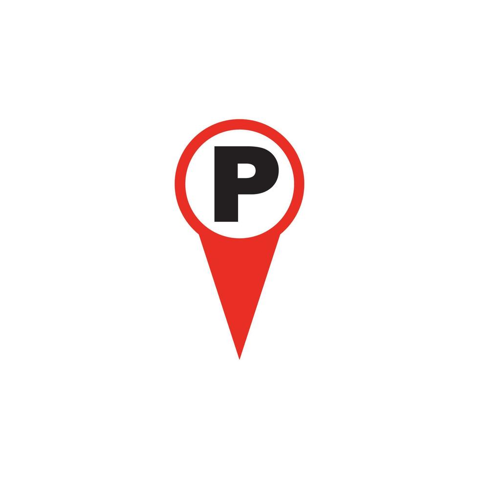 estacionamiento de puntos de mapa vector