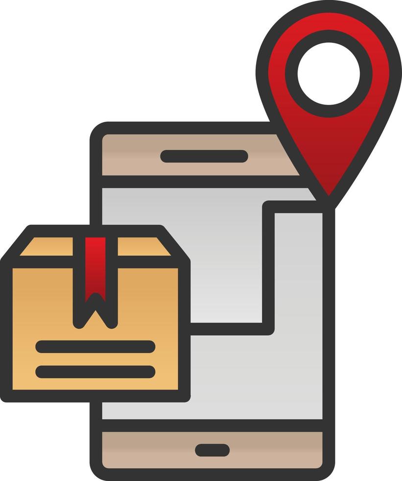 Mobile Shipment Tracking Vector Icon Design