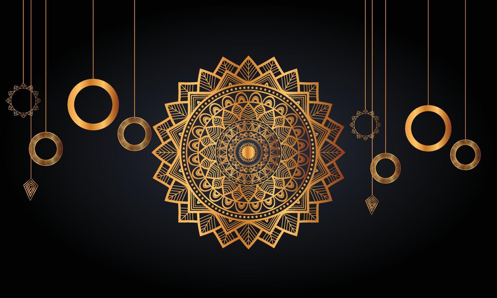 Luxury style golden mandala background vector