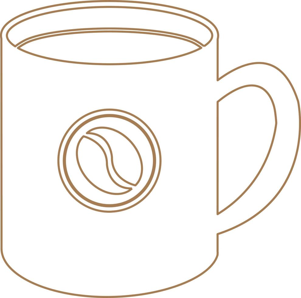 Coffee Mug Outline Icon Vector Illustration
