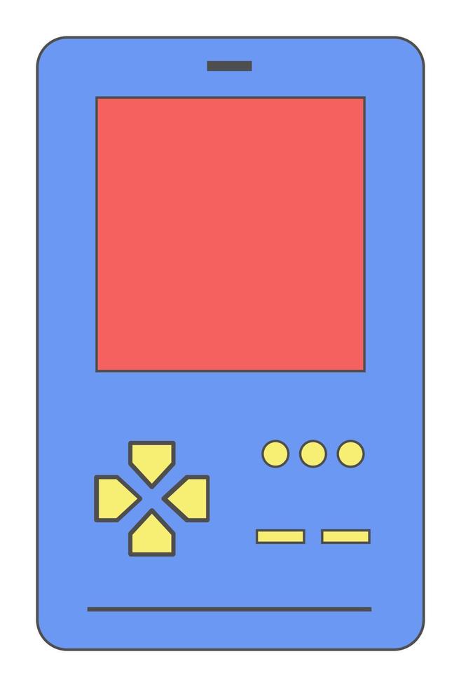 Retro Game Console Sticker Vector Illustration