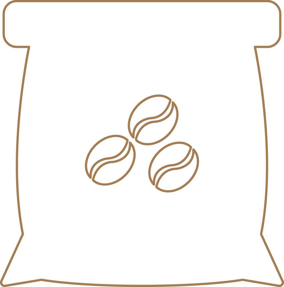 Coffee Bag Outline Icon Vector Illustration