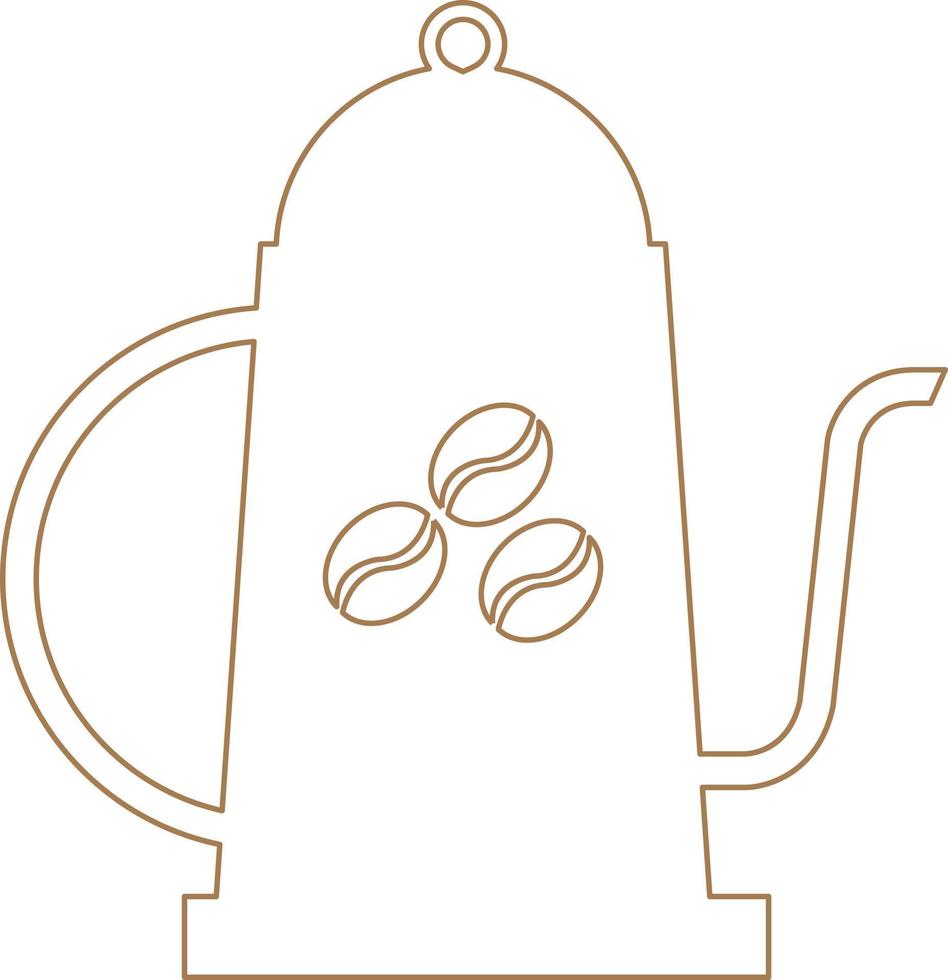 Coffee Kettle Outline Icon Vector Illustration