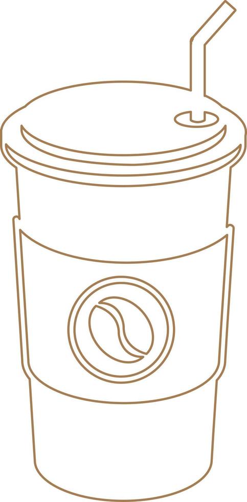 café para llevar icono de contorno ilustración vectorial vector