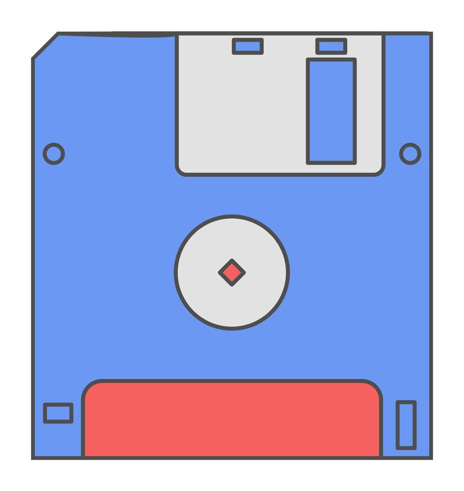 Ilustración de vector de pegatina de disquete retro